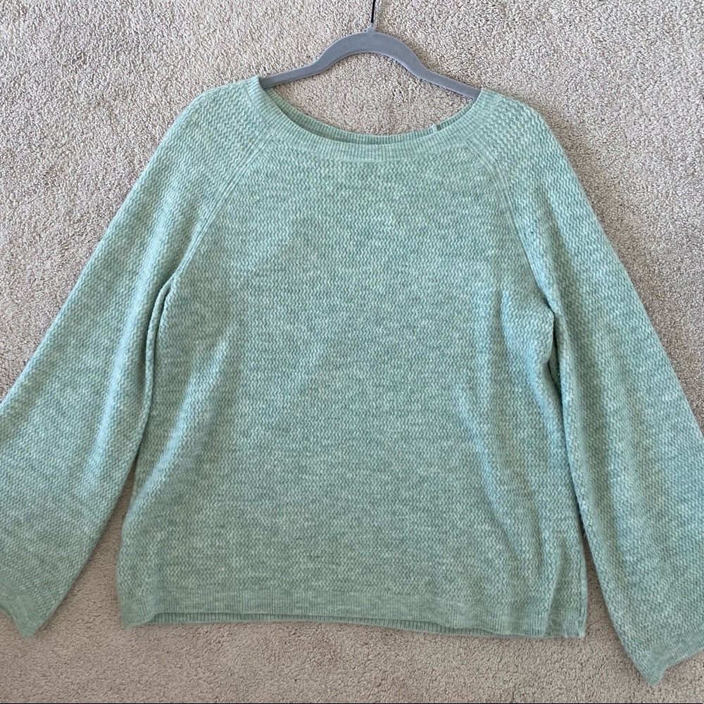 LOFT Teal Sweater with Bell Sleeves NWOT